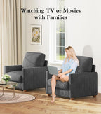 Kidirect 35.5in Oversized Accent Chair, Corduroy Reading Chair - Image 9