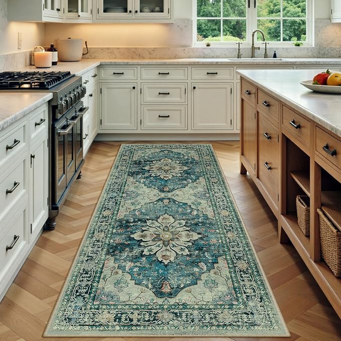 RELEANY Washable Area Rug, Runner 3'x8', Water Repellent, Pet Friendly by RELEANY