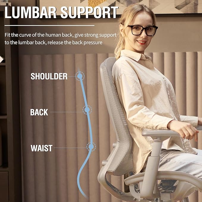 ELABEST Mesh Office Chair, Ergonomic Computer Desk Chair, Sturdy Task Chair- - Image 5