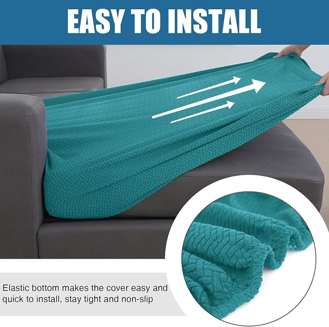 Smiry Waterproof Couch Cushion Covers, Stretch Jacquard Sectional Couch Covers - Image 4