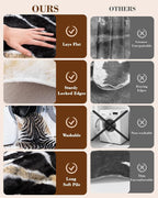 Zebra Print Rug for Living Room, Faux Fur Zebra Hide 6.2x8.2 Feet Animal Skin - Image 4