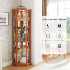 Corner Curio Cabinet, Light Bulb Inclued, Wine Bar China Cabinet - Image 6