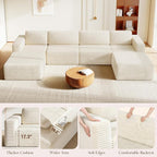 Vesgantti 159" Large Modular Sectional Sofa, U-Shaped Corduroy Cloud Couch - Image 8