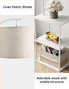 PARTPHONER Floor Lamp with Table, Night Stand with Lamp, Narrow Side Table with - Image 2