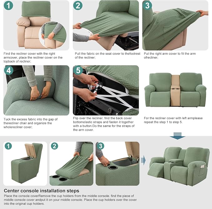 Genina Recliner Loveseat Covers - Image 7