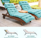 Outdoor Chaise Lounge Chair Cushion Waterproof 74.4 x 22 x 4.7 Inches Memory - Image 6