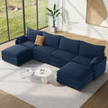 Vesgantti 142" U Shaped Sectional Couch, Comfy Cloud Modular Sectional Sofa by Vesgantti