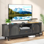 63" Fluted TV Stand for Tvs up to 70", Mid-Century Modern Entertainment Center - Image 8