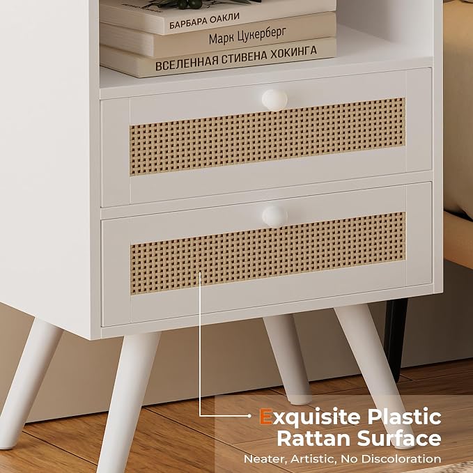 SUPERJARE 2 Drawer Night Stand - Image 6