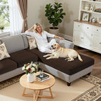 Hokway Chaise Cover and Couch Cushion Covers Set, Separate Sectional Sofa - Image 6