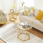 HOOBRO Small Coffee Table Set of 2, Round Coffee End Table by HOOBRO