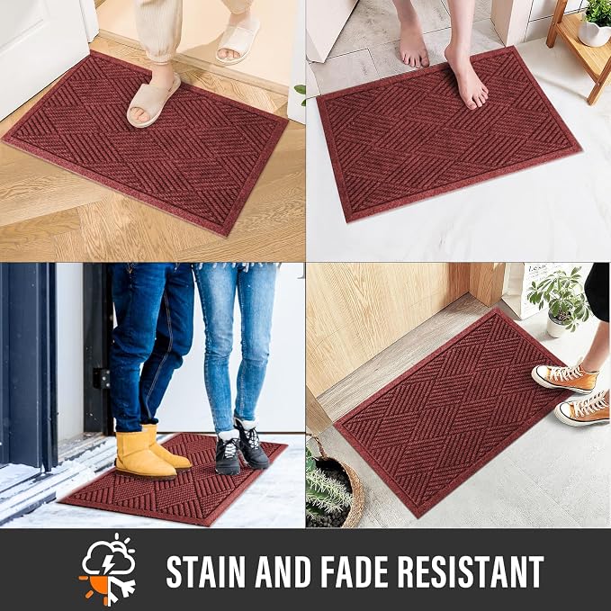 Sturdy Front Door Mat, Absorbent Muddy Dirt Resist Welcome Door Mats Outdoor - Image 5