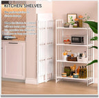 4NM No Assembly 4 Tiers Folding Bookshelf, 47.2" H Foldable Storage Shelves - Image 4