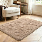 3x5 Beige Fluffy Soft Area Rug Non-Slip - Image 3