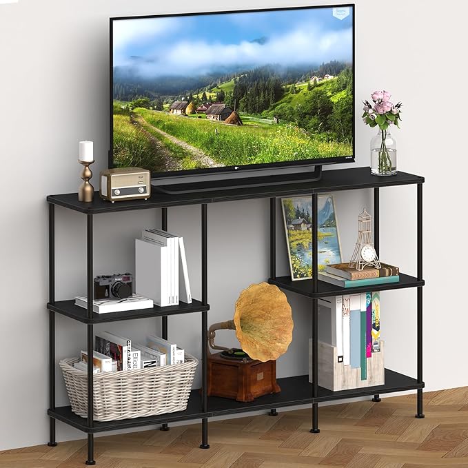 ETELI Tall Black TV Stand with Storage Small Entertainment Center by ETELI