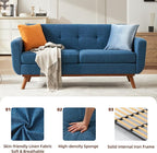 Kingfun 65.2" W Loveseat Sofa, Mid Century Modern Decor Love Seat Couches - Image 5