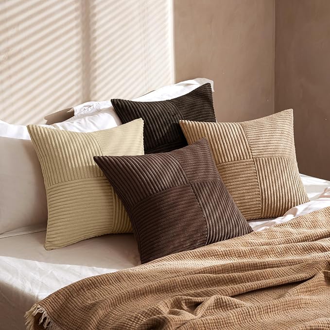 MIULEE Boho Decorative Throw Pillow Covers 18x18 Set of 4 Farmhouse Neutral - Image 4