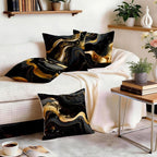 OBSEDE Abstract Black Gold Marble Decorative Throw Pillow Covers 18 × 18 in - Image 9