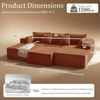 108" Cloud Sectional Couch, Comfort Sleep Sofa - Image 2