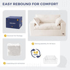 MAXYOYO Bean Bag Sofa Couch, Loveseat Boneless Couch in a Box, Upholstered - Image 6