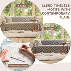 VClife Beige Gray Herringbone Couch Cover Modern Simple Style Geometric - Image 3