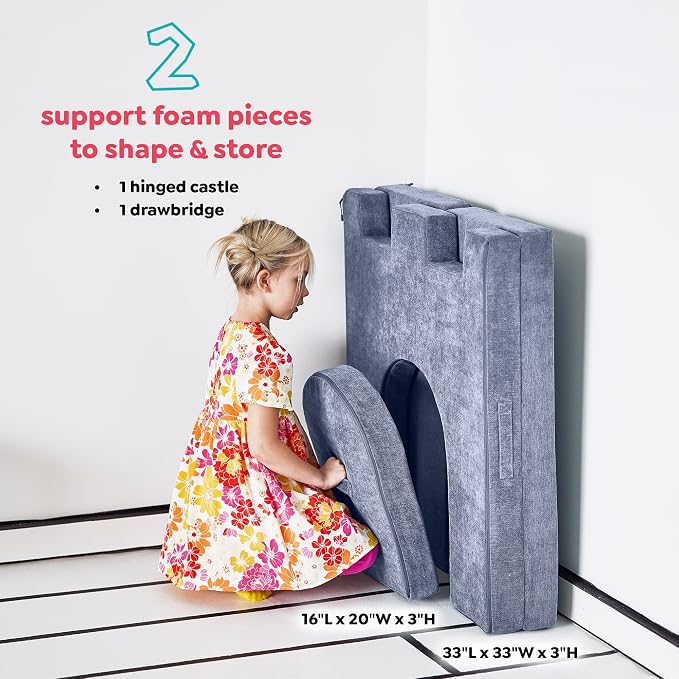 Yourigami Kids and Toddler Play Castle, Playroom Couch Add-On Set, Durable - Image 2