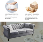 80" Chesterfield Loveseat Velvet Sofa - Image 6