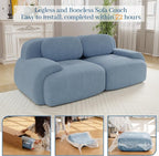 Boneless Sectional Couch, No Assembly Required, 81.8” Modular Cloud Sofa - Image 9