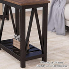 ChooChoo Farmhouse End Table, Rustic Vintage Narrow End Side Table - Image 7