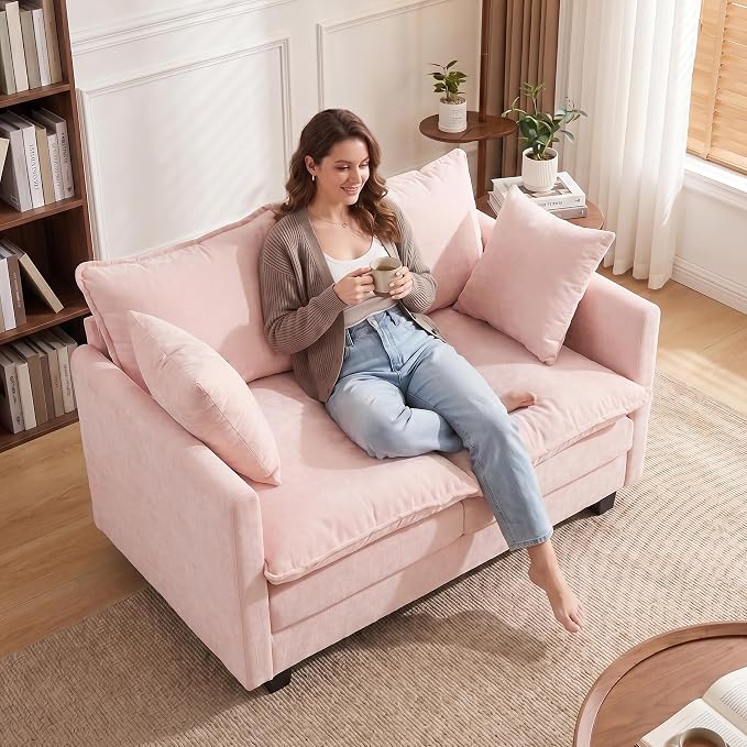 Loveseat Sofa Cloud Sofa Couch 50'', Modern Loveseats 2 Seat Couch 27" Deep Seat - Image 9