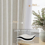 100% Blackout Boho Curtains 80 Inch Long 2 Panels Set - Image 4