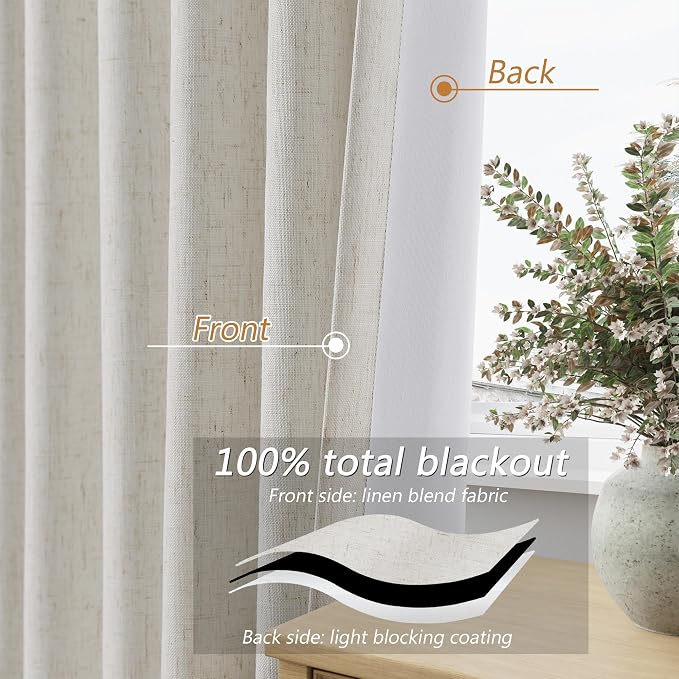 Extra Long 144 Inch Boho 100% Blackout Curtains Room Darkening Noise Reducing - Image 4