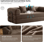 79" Convertible Sofa Bed with Fixed-Shape Frame & Removable Armrests, Modular - Image 7