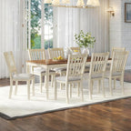 AMERLIFE 9-Piece Farmhouse Solid Wood Dining Table Set by AMERLIFE