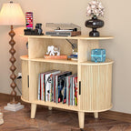 LUVIOHOME Large Round Record Player Stand - Image 2