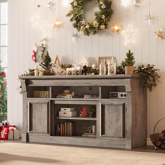 IDEALHOUSE Farmhouse TV Stand for TVs Up to 65", Entertainment Center - Image 3