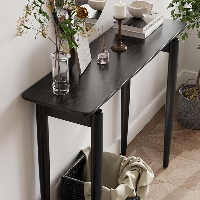 AQIMUELE Wood Console Table Black Entryway Table, Thin Console Table, Sofa - Image 6
