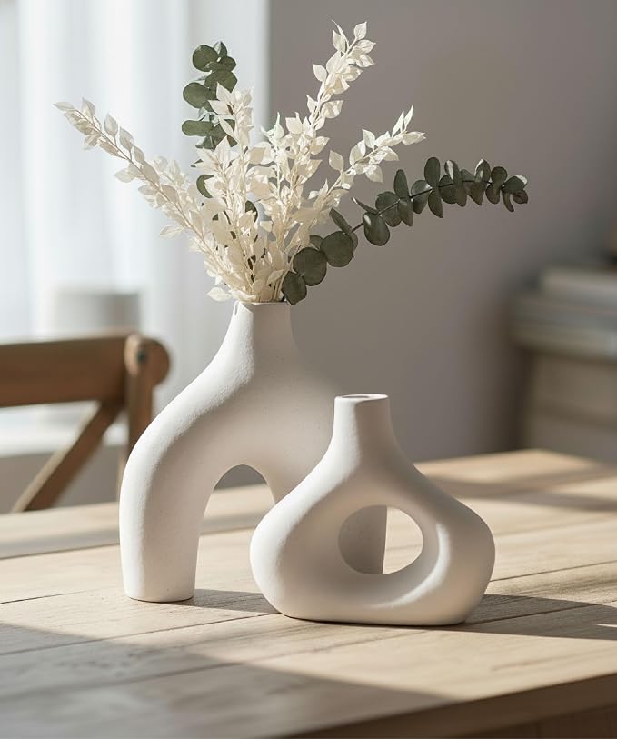 Carrot's Den Donut Vase, Hollow | Table Centerpiece, Olive Plant, Living Room - Image 2