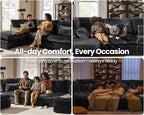 CHIC HOUSE Module for Modular Oversized Couch, Corduroy Customizable Chaise - Image 4