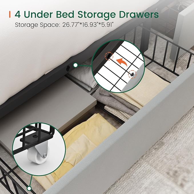 LARMACE King Size Bed Frame - Image 5