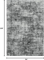 8x10 Area Rugs for Living Room: Washable Abstract Black Badroom Carpet | - Image 2