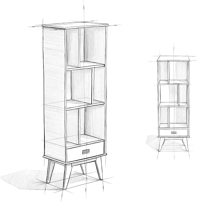 SIMPLIHOME Draper 22 inch Mid-Century Modern 6 Cubbie Bookcase - Image 12