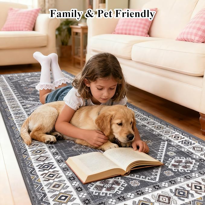HEBE Boho Kitchen Mats for Floor 24''x96'', Non Slip Washable Runner Rug | - Image 3