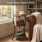 Vintage Small Round Side Table, 3-Tier Slim Waist Circular End Table - Image 9