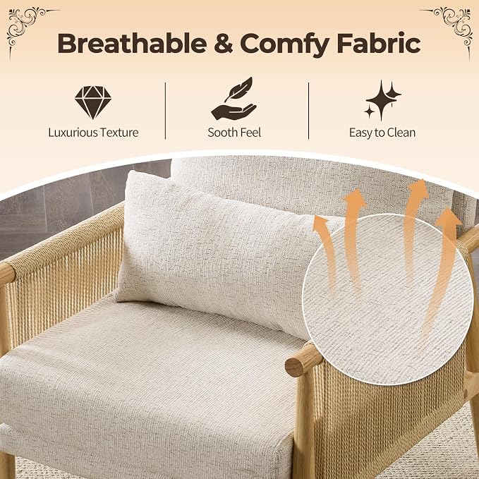 Karl home Cozy Chenille Accent Chair - Image 3