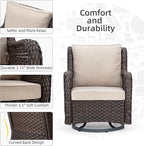Towallmark Outdoor Swivel Wicker Glider Patio Chairs - Image 4
