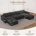 Vesgantti 145.6" Modular Boneless Couch, Modern U Shaped 6 Seater Sectional Sofa - Image 2