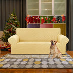 Stretch Loveseat Couch Cover, 2 Cushion Couch Slipcover, Champagne | 1-Piece - Image 2