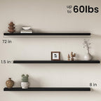 Fun Memories 72Inch Long Floating Shelves, 8 Inch Deep Shelves - Image 3