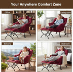 Welnow Lazy Chair with Ottoman, Modern Accent Chair with Armrests and a Side - Image 7